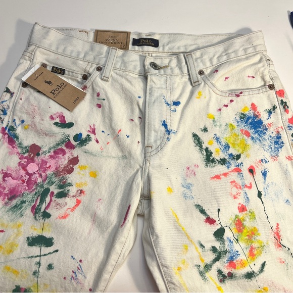 NWT Polo Ralph Lauren Avery Paint Splatter Boyfriend Jeans 27 - Picture 8 of 12